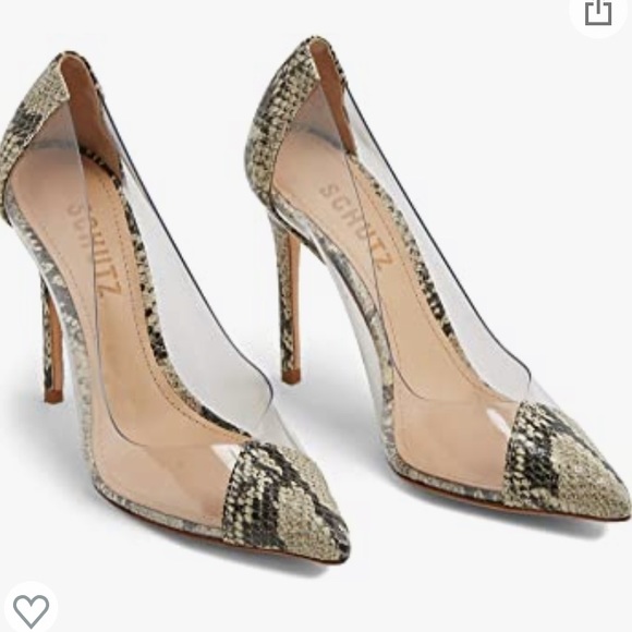 SCHUTZ Shoes - NWOT Schutz Cendi snake clear pump